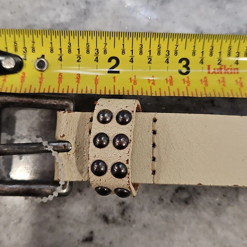 J. Crew Light Beige Belt with Studded Design - Picture 4 of 8